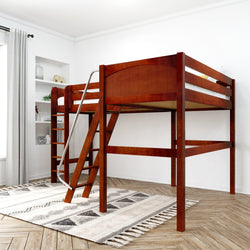 HIGHRISE CP : Corner Loft Beds Twin High Corner Loft Bed, Panel, Chestnut