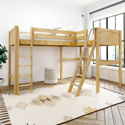 HIGHRISE NP : Corner Loft Beds Twin High Corner Loft Bed, Panel, Natural