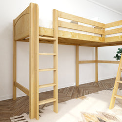 HIGHRISE NP : Corner Loft Bed Twin High Corner Loft Bed, Panel, Natural