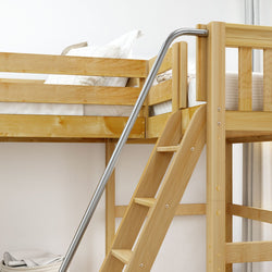 HIGHRISE NS : Corner Loft Beds Twin High Corner Loft Bed, Slat, Natural