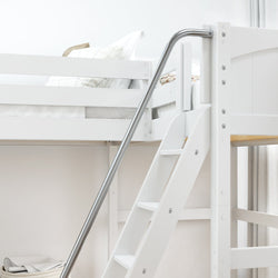 HIGHRISE WP : Corner Loft Beds Twin High Corner Loft Bed, Panel, White