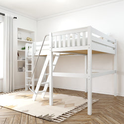 HIGHRISE WS : Corner Loft Bed Twin High Corner Loft Bed, Slat, White