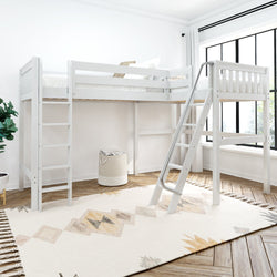 HIGHRISE WS : Corner Loft Bed Twin High Corner Loft Bed, Slat, White