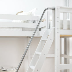 HIGHRISE WS : Corner Loft Beds Twin High Corner Loft Bed, Slat, White