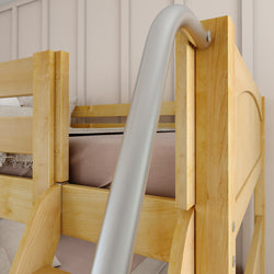 HOORAY NP : Play Bunk Beds Full Medium Bunk Bed with Slide and Angled Ladder on Front, Panel, Natural