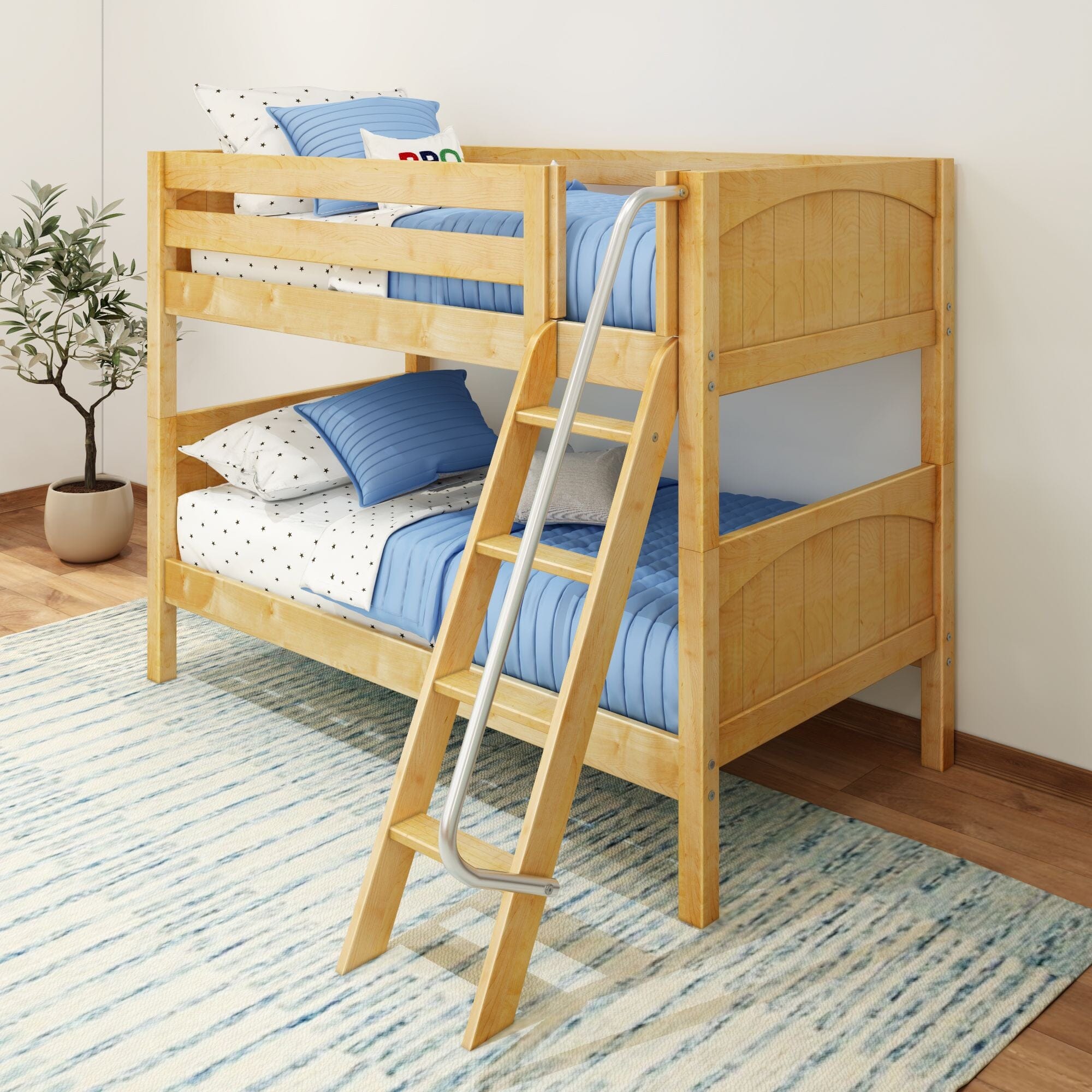 Twin Low Bunk Bed with Ladder – Maxtrix Kids