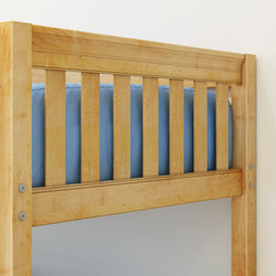 HOTSHOT NS : Bunk Bed Twin Low Bunk Bed with Straight Ladder on Front, Slat, Natural