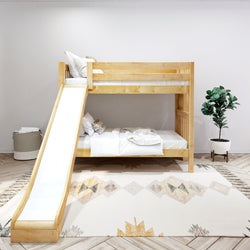 JOLLY XL 1 NS : Play Bunk Beds Twin XL Medium Bunk Bed with Slide, Slat, Natural