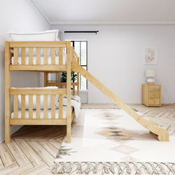 JOLLY XL 1 NS : Play Bunk Beds Twin XL Medium Bunk Bed with Slide, Slat, Natural