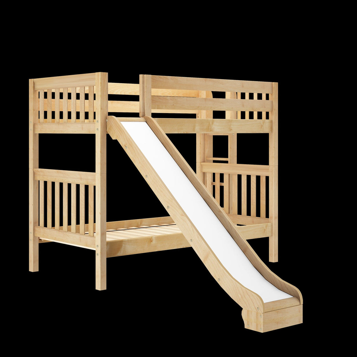 JOLLY XL 1 NS : Play Bunk Beds Twin XL Medium Bunk Bed with Slide, Slat, Natural