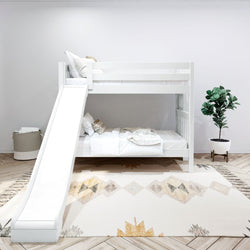 JOLLY XL 1 WS : Play Bunk Beds Twin XL Medium Bunk Bed with Slide, Slat, White