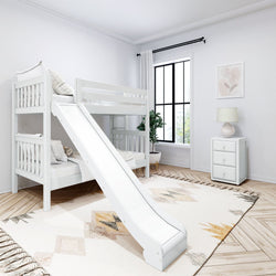 JOLLY XL 1 WS : Play Bunk Beds Twin XL Medium Bunk Bed with Slide, Slat, White