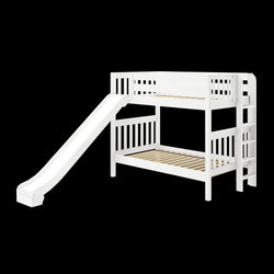 JOLLY XL 1 WS : Play Bunk Beds Twin XL Medium Bunk Bed with Slide, Slat, White