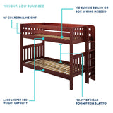 HOTHOT XL NS : Classic Bunk Beds Twin XL Low Bunk Bed, Slat, Natural