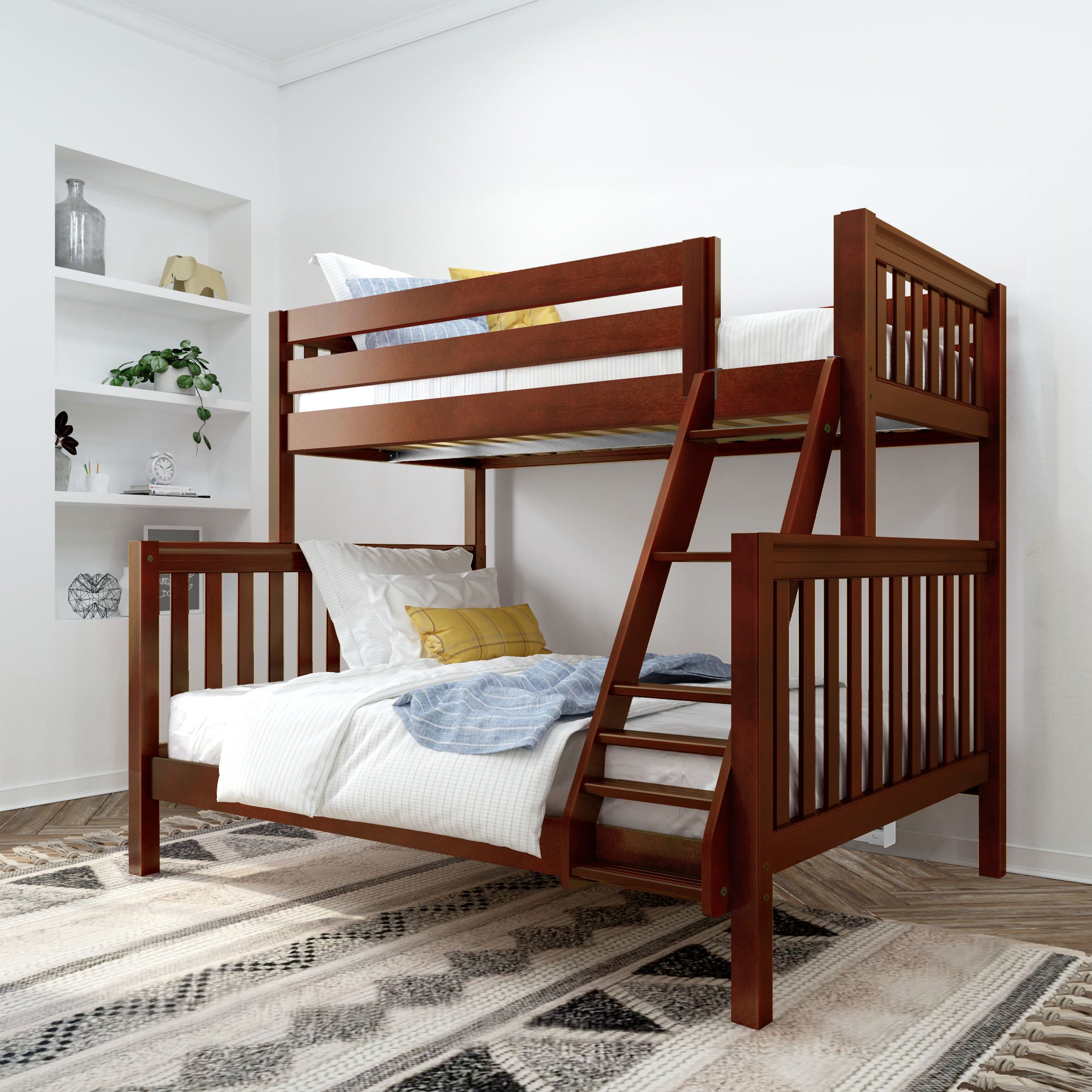 Twin XL over Queen High Bunk Bed with Angled Ladder – Maxtrix Kids