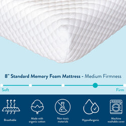 MX183178-000 : Mattresses 8" Memory Foam Mattress Queen