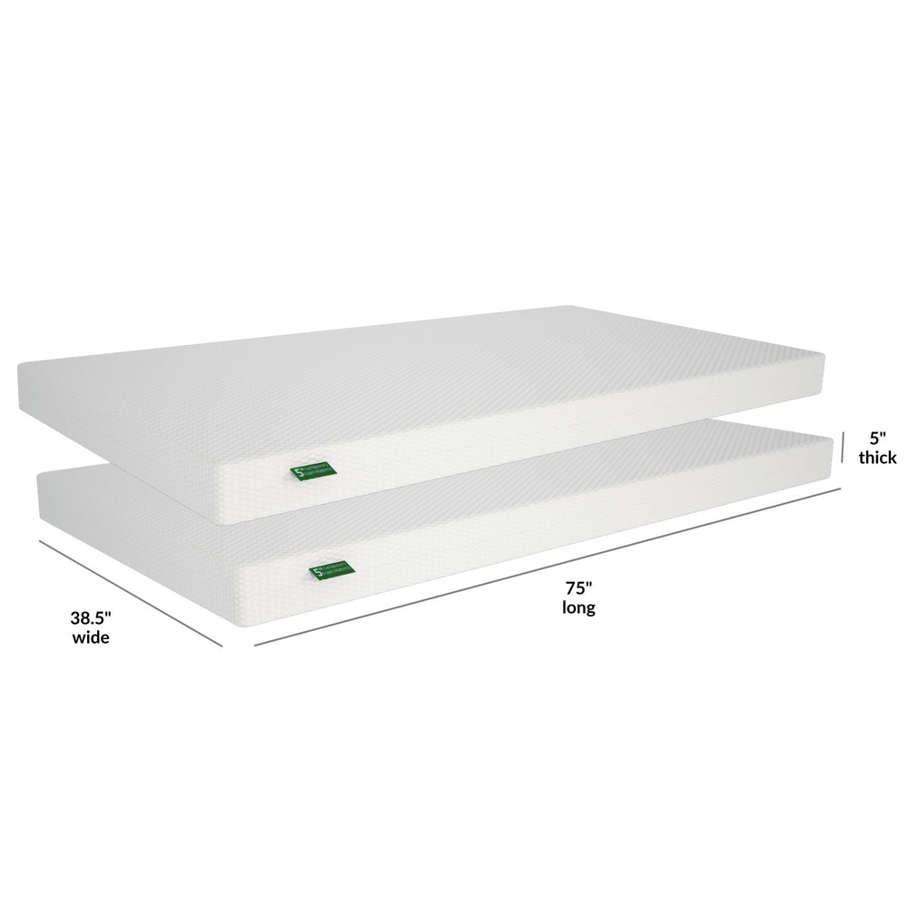 MX183215-000 : Mattresses 2 x 5" Memory Foam Mattress Twin