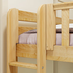 QUADRANT XL 1 NP : Multiple Bunk Beds Full XL + Twin XL High Corner Bunk with Straight Ladders on Ends, Natural, Panel