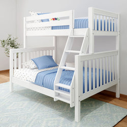 SLANT WS : Bunk Bed High Twin over Full Bunk Bed, Slat, White