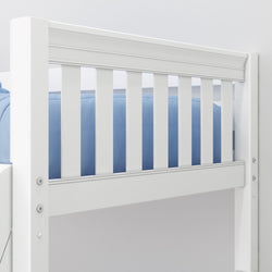 SLANT WS : Bunk Bed High Twin over Full Bunk Bed, Slat, White