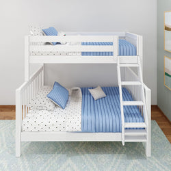 SLANT WS : Bunk Bed High Twin over Full Bunk Bed, Slat, White