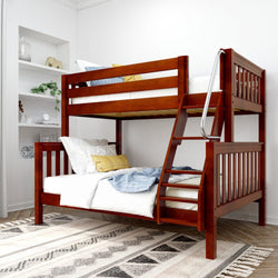 SLOPE CS : Bunk Bed Medium Twin over Full Bunk Bed, Slat, Chestnut