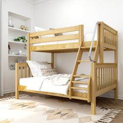 SLOPE NS : Bunk Bed Medium Twin over Full Bunk Bed, Slat, Natural