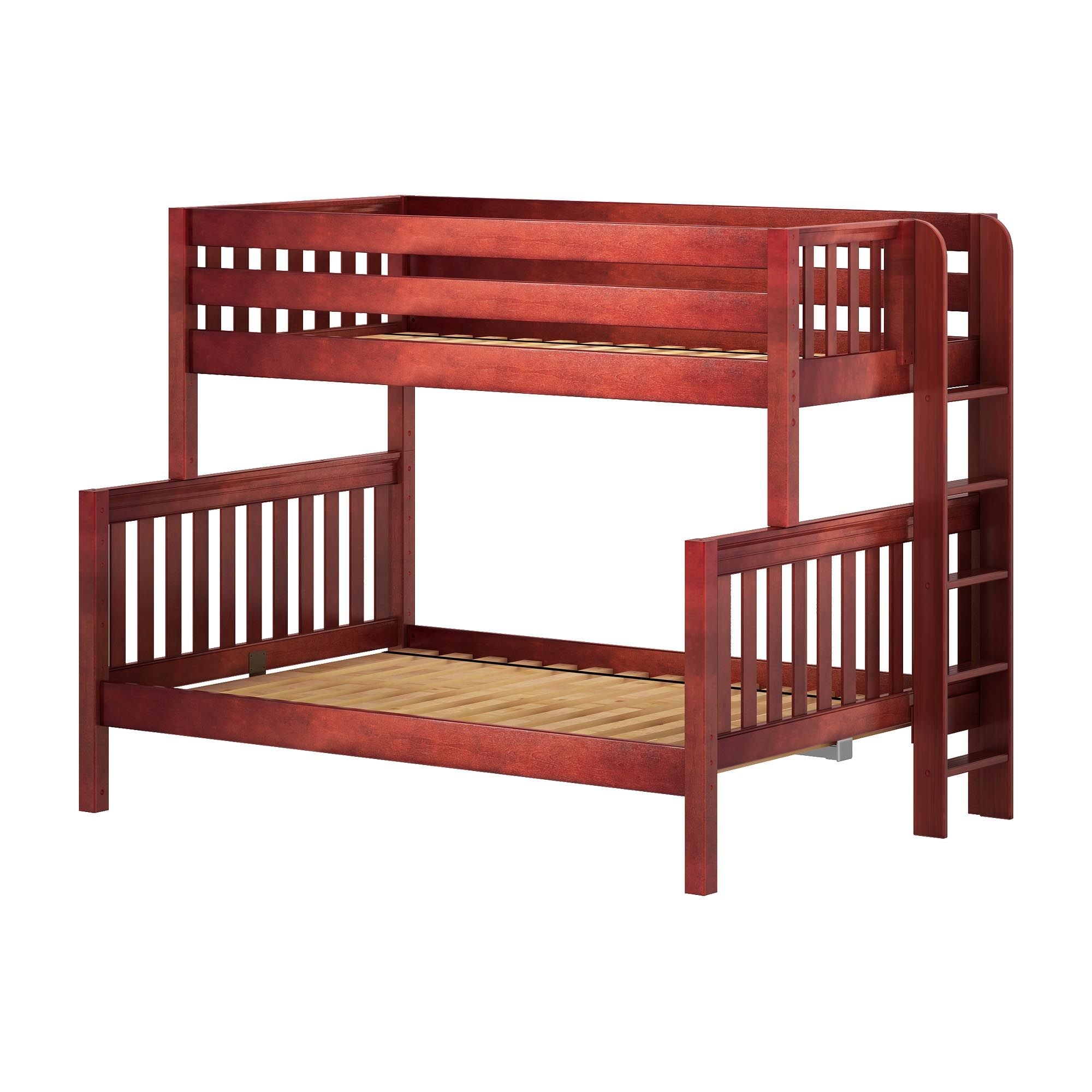 Twin XL over Full XL Medium Bunk Bed with Straight Ladder on End ...