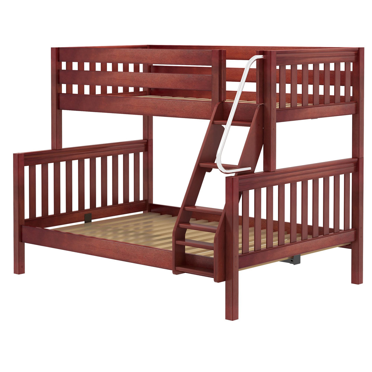 SLOPE XL CS : Staggered Bunk Beds Medium Twin XL over Full XL Bunk Bed, Slat, Chestnut