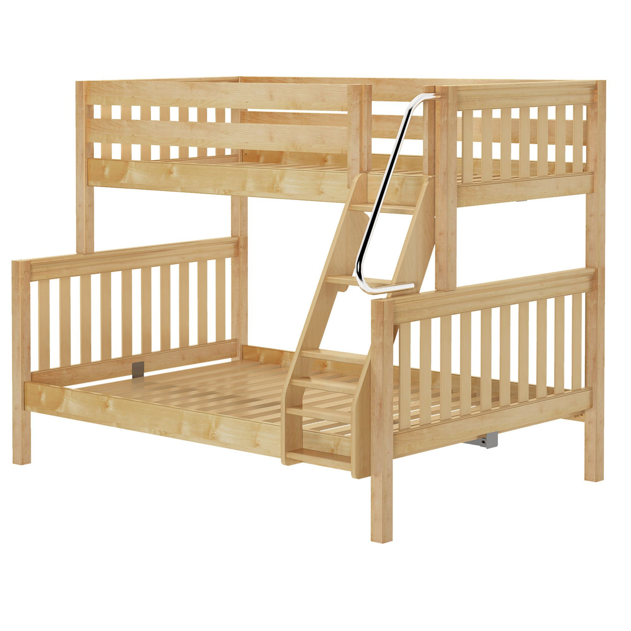 SLOPE XL NS : Staggered Bunk Beds Medium Twin XL over Full XL Bunk Bed, Slat, Natural