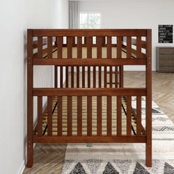 SOAR XL 1 CS : Bunk Bed Queen High Bunk Bed w/ Straight Ladder on End (Low/High), Slat, Chestnut