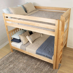 SOAR XL 1 NS : Bunk Bed Queen High Bunk Bed w/ Straight Ladder on End (Low/High), Slat, Natural