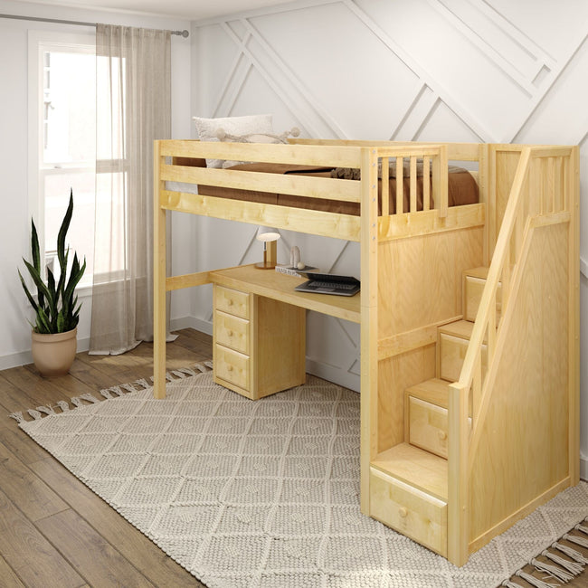 Tall loft bed on sale with stairs