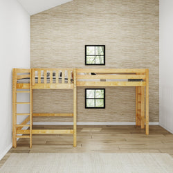 SUMMIT 1 NP : Corner Loft Beds Twin Full High Corner Loft Bed with Ladders on End, Panel, Natural