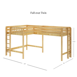 SUMMIT 1 NS : Corner Loft Beds Twin Full High Corner Loft Bed with Ladders on End, Slat, Natural