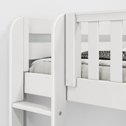 SUMMIT 1 WS : Corner Loft Beds Twin Full High Corner Loft Bed with Ladders on End, Slat, White