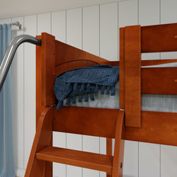 SUMMIT CP : Corner Loft Beds Twin Full High Corner Loft Bed, Panel, Chestnut