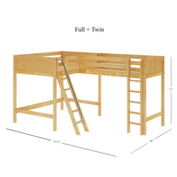 SUMMIT NP : Corner Loft Beds Twin Full High Corner Loft Bed, Panel, Natural