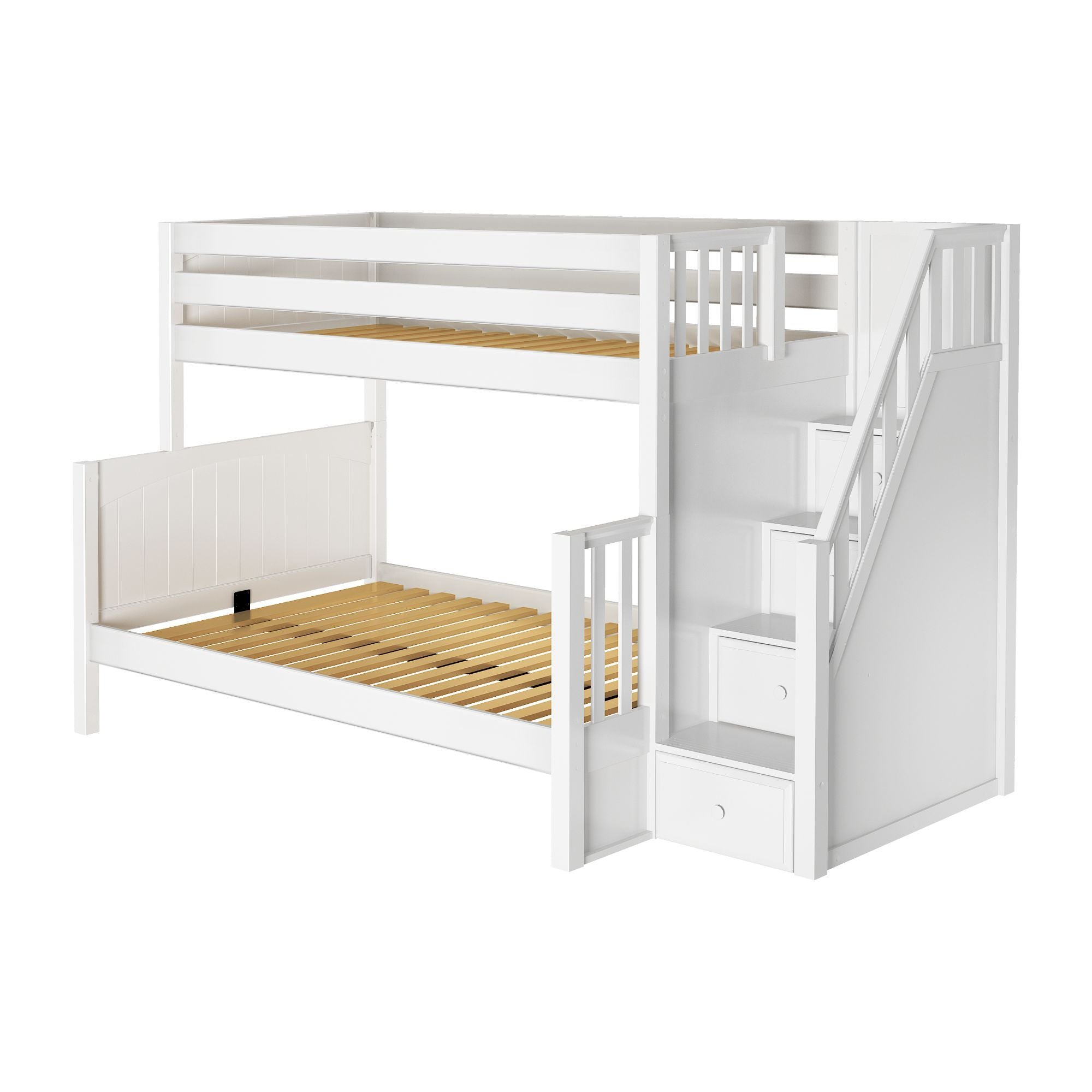 Twin over Full Medium Bunk Bed with Stairs Maxtrix Kids