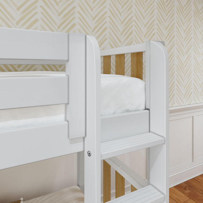 TALL MWS : Classic Bunk Beds Modern Twin High Bunk Bed with Straight Ladder on Front
