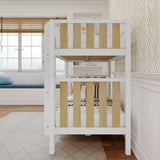 TALL MWS : Classic Bunk Beds Modern Twin High Bunk Bed with Straight Ladder on Front