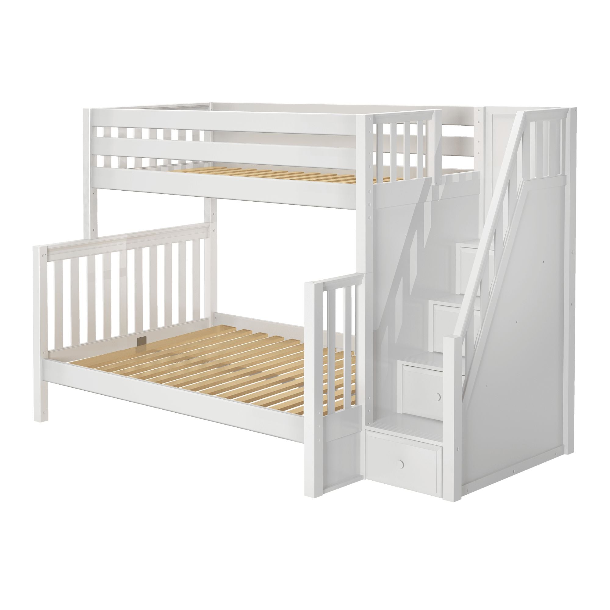 Twin XL over Full XL High Bunk Bed with Stairs – Maxtrix Kids