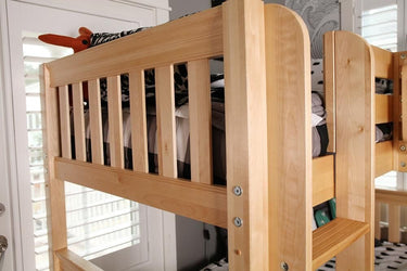 TRIFID NS : Corner Loft Bunk Twin Medium Corner Loft Bunk Bed with Angled and Straight Ladder, Slat, Natural