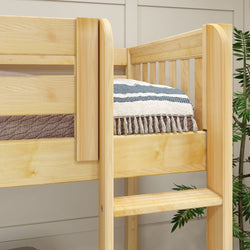 TRIPLET NS : Corner Loft Bunk Full High Corner Loft Bunk Bed, Slat, Natural