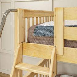 TRIPLET NS : Multiple Bunk Beds Full High Corner Loft Bunk Bed, Slat, Natural