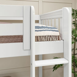 TRIPLET WS : Multiple Bunk Beds Full High Corner Loft Bunk Bed, Slat, White