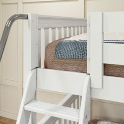 TRIPLET WS : Corner Loft Bunk Full High Corner Loft Bunk Bed, Slat, White