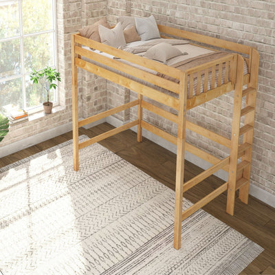 Uber Bulky NS : Standard Loft Beds Full Uber High Loft Bed with Straight Ladder on End, Slat, Natural