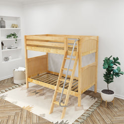 VENTI XL NP : Classic Bunk Beds Twin XL High Bunk Bed with Angled Ladder on Front, Panel, Natural