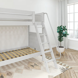 VENTI XL WP : Classic Bunk Beds Twin XL High Bunk Bed with Angled Ladder on Front, Panel, White